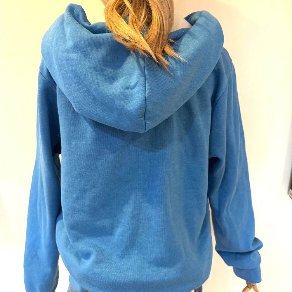 Aviator Nation Blue Zip Hoodie with Yellow Smiley Patch - Picture 5 of 7